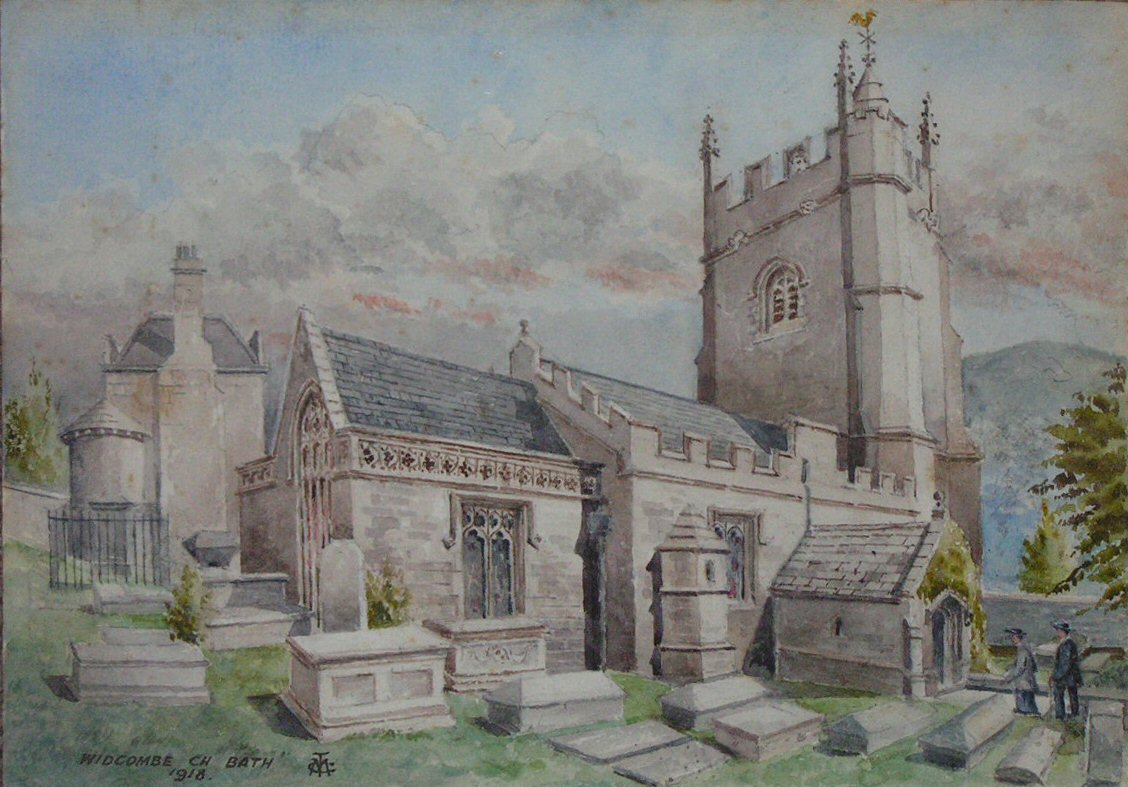 Watercolour - Widcombe Ch Bath 1918
